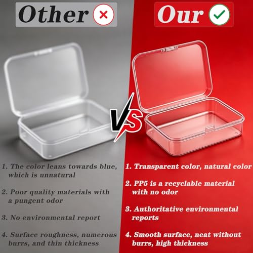 Gansita 10-Pack Clear Plastic Playing Card Boxes - Snap-Close PP Card Storage Cases for Poker, Trading Cards, Business Cards, and More