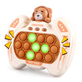 GAPER GO Brown Bear Fast Push Pop Fidget Toy – Handheld Light-Up Game for Kids Ages 3-12