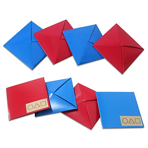GASHINA STORY Ddakji Game Set – 4 Red & 4 Blue + Sticker & Invitation Card – Korean Traditional Folk Game Inspired by TV Series