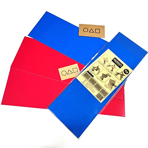 GASHINA STORY Ddakji Game Set – 4 Red & 4 Blue + Sticker & Invitation Card – Korean Traditional Folk Game Inspired by TV Series