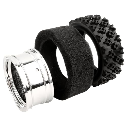 GDOOL 1/10 Scale RC On-Road Tires 2.83" Diameter 12mm Hex, Compatible with Tamiya TT01 TT02 Traxxas 4Tec 2.0 WLtoys 144001, Set of 4 with Wrench and Nuts (Non-Glued)