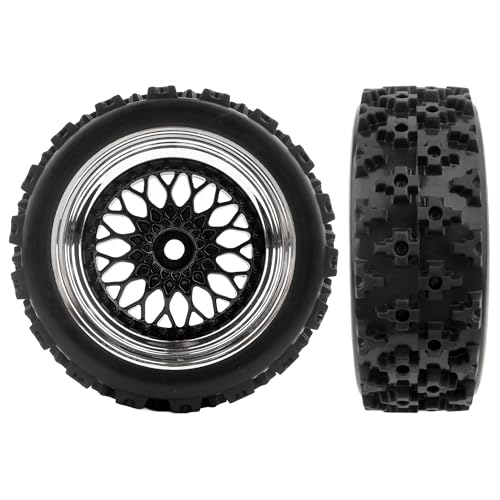GDOOL 1/10 Scale RC On-Road Tires 2.83" Diameter 12mm Hex, Compatible with Tamiya TT01 TT02 Traxxas 4Tec 2.0 WLtoys 144001, Set of 4 with Wrench and Nuts (Non-Glued)