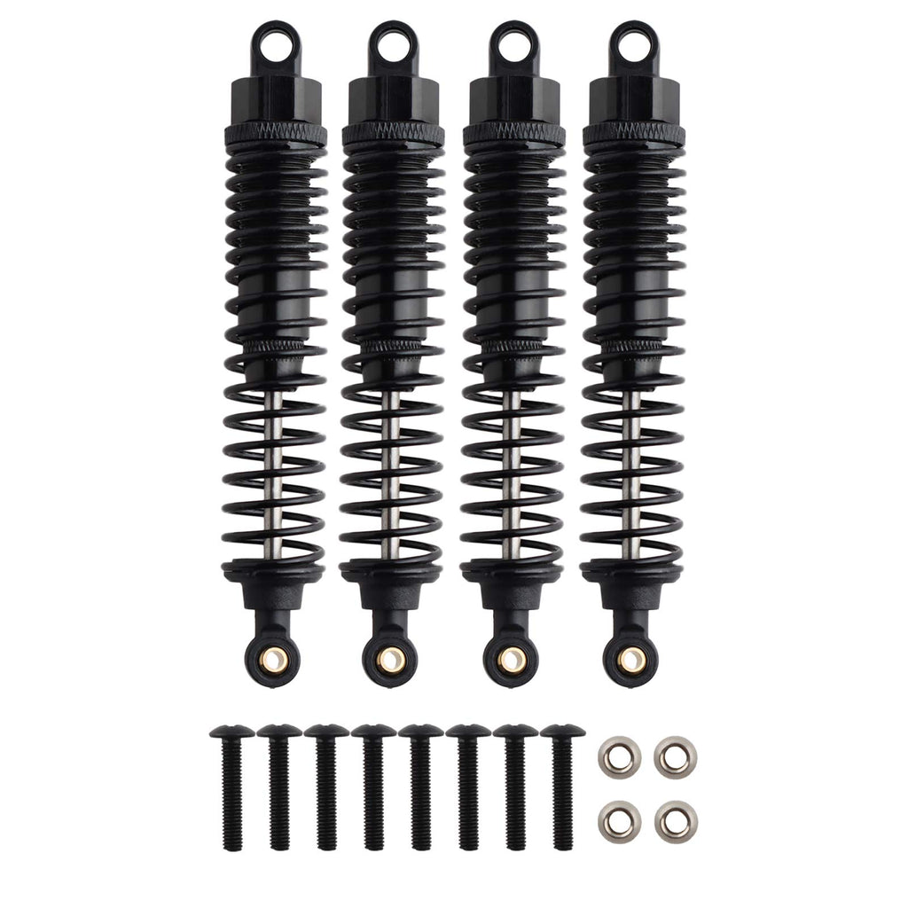 GDOOL 4-Pack 108mm Adjustable Alloy RC Shock Absorbers for 1/10 HSP Redcat Volcano EXP/Pro S30 (Black)
