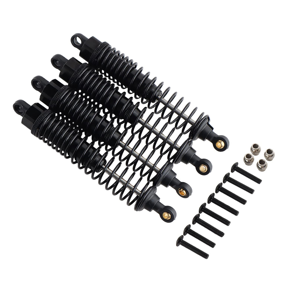 GDOOL 4-Pack 108mm Adjustable Alloy RC Shock Absorbers for 1/10 HSP Redcat Volcano EXP/Pro S30 (Black)