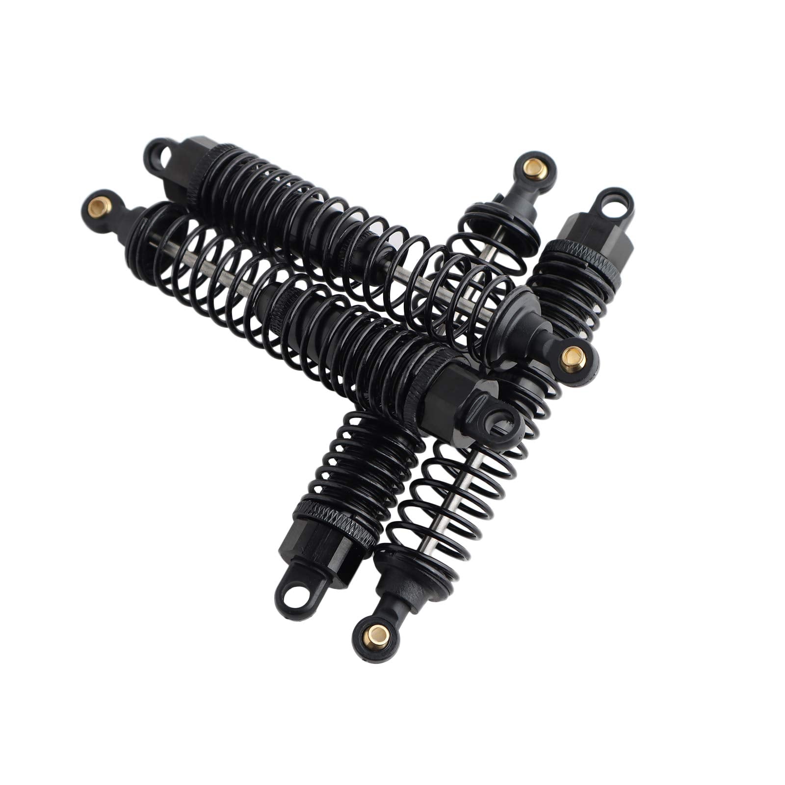 GDOOL 4-Pack 108mm Adjustable Alloy RC Shock Absorbers for 1/10 HSP Redcat Volcano EXP/Pro S30 (Black)