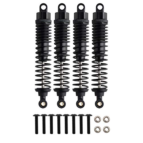 GDOOL 4-Pack 108mm Adjustable Alloy RC Shock Absorbers for 1/10 HSP Redcat Volcano EXP/Pro S30 (Black)