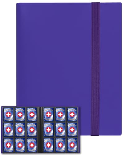 GEAoffice 9-Pocket Trading Card Binder – Holds 360 Cards, Side-Loading, PVC-Free, Purple