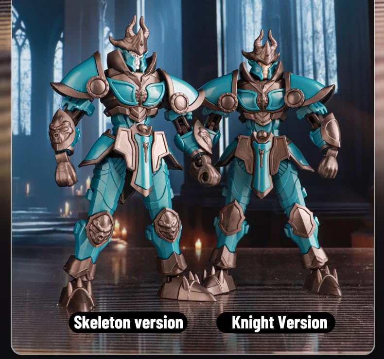 Gearblox Lich Glacier Armor Knight Action Figure – 5.1-Inch Articulated Medieval Warrior with Interchangeable Gear (Assembly Required)
