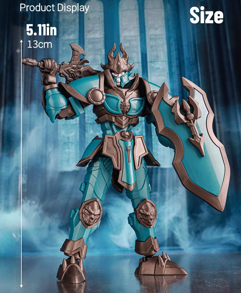 Gearblox Lich Glacier Armor Knight Action Figure – 5.1-Inch Articulated Medieval Warrior with Interchangeable Gear (Assembly Required)