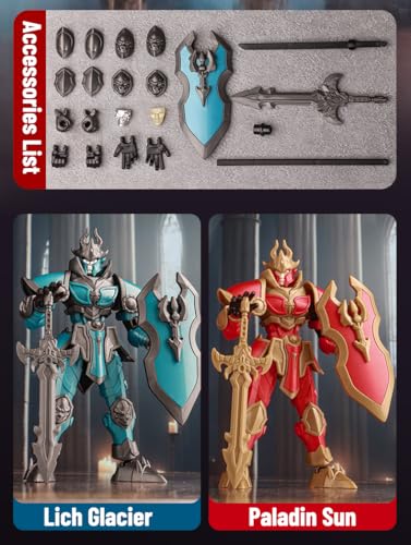 Gearblox Lich Glacier Armor Knight Action Figure – 5.1-Inch Articulated Medieval Warrior with Interchangeable Gear (Assembly Required)