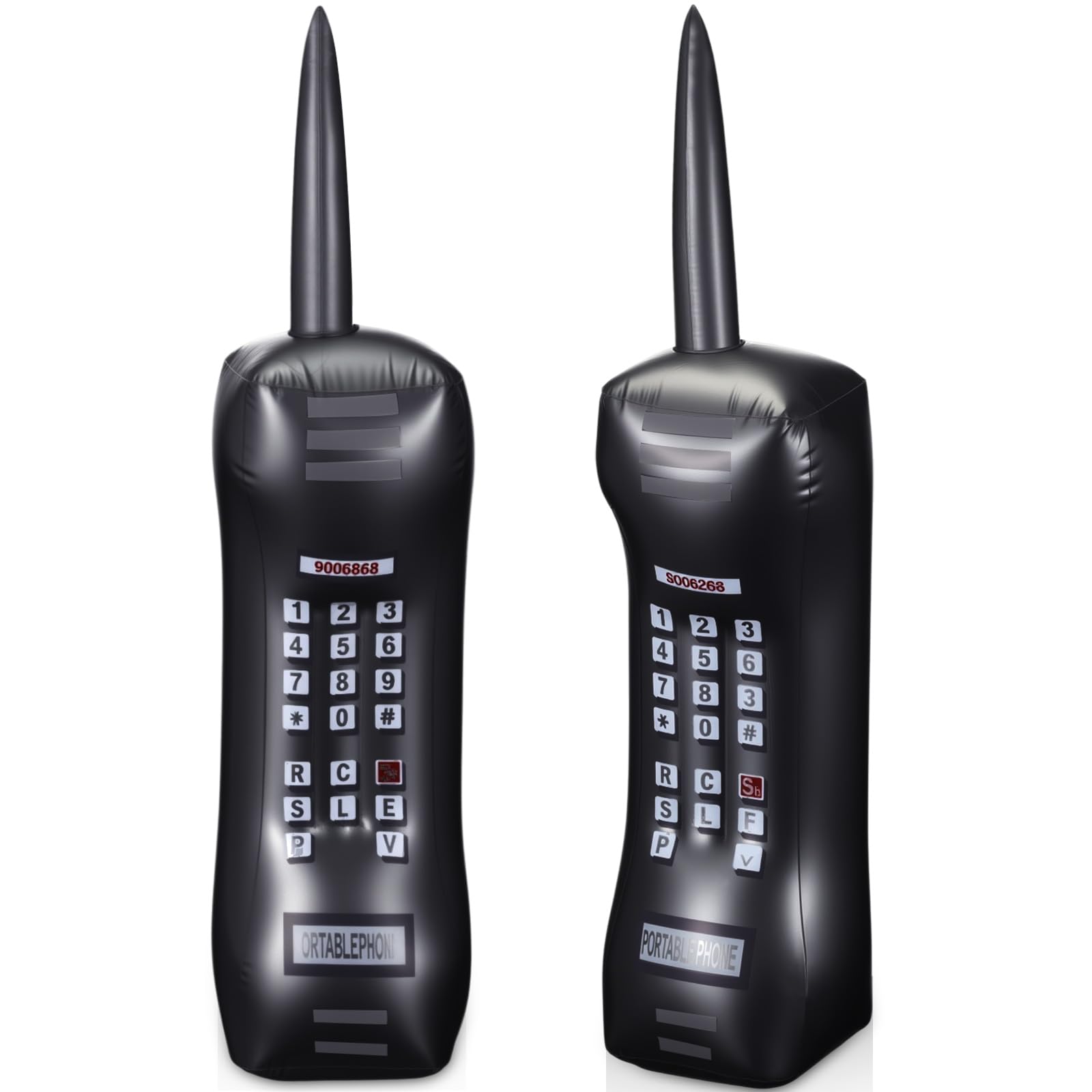 Gejoy 2-Pack Inflatable Retro Mobile Phones - 28 Inch Black 80s 90s Party Props