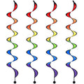 Gejoy 4-Pack Rainbow Wind Spinners - 27-Inch Outdoor Hanging Windsocks for Garden and Yard Decor, Bird Scare