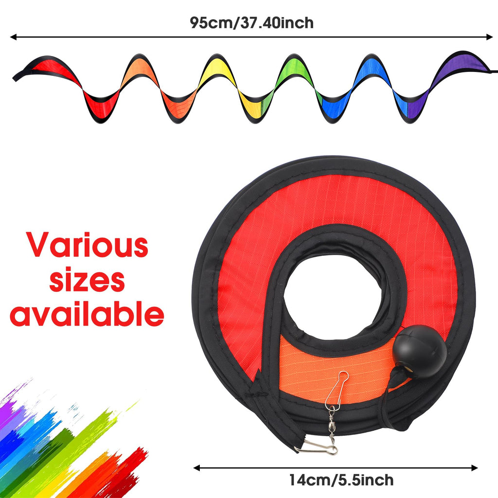 Gejoy 4-Pack Rainbow Wind Spinners - 37 Inch Outdoor Hanging Windsocks for Yard, Garden, and Camping Decoration