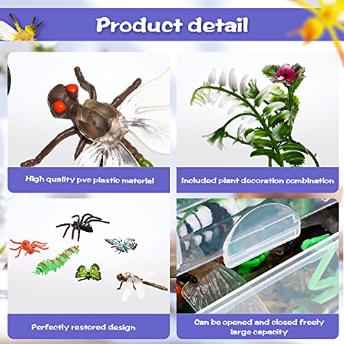 Gejoy 75-Piece Plastic Fake Bugs Set - Assorted Realistic Insects with Storage Box