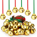 Gejoy Jingle Bell Necklace Bulk Set – 24 Red & Green Christmas Bell Necklaces for Kids, Party Favors & Decor