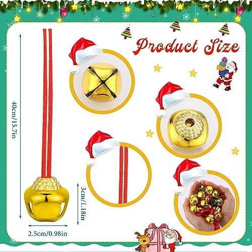 Gejoy Jingle Bell Necklace Bulk Set – 24 Red & Green Christmas Bell Necklaces for Kids, Party Favors & Decor