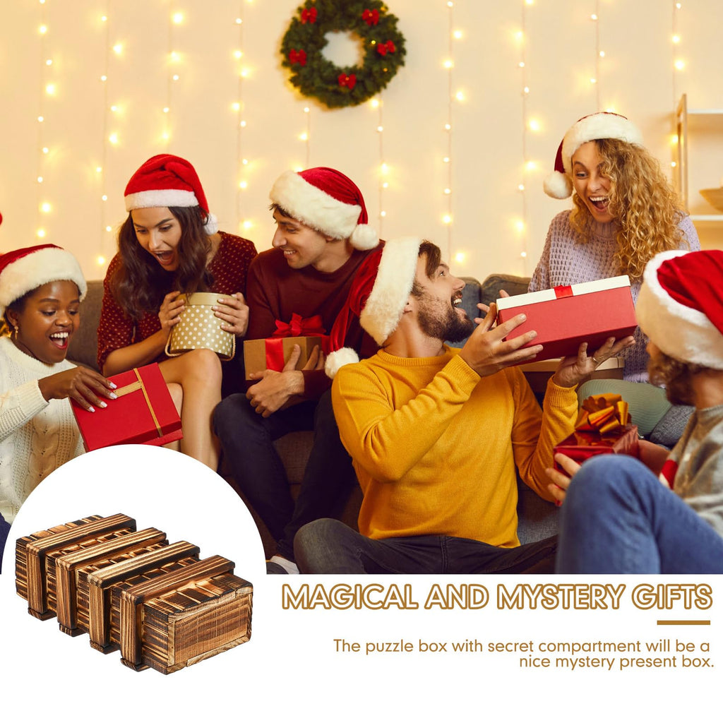 Gejoy Wooden Puzzle Box – 15.5 cm Brain Teaser with Hidden Compartment for Cash or Gifts