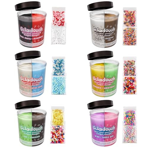 Geladough Mint & Chocolate Scented Butter Cloud Dough – Non-Sticky Sensory Putty with Mix-Ins (180g)