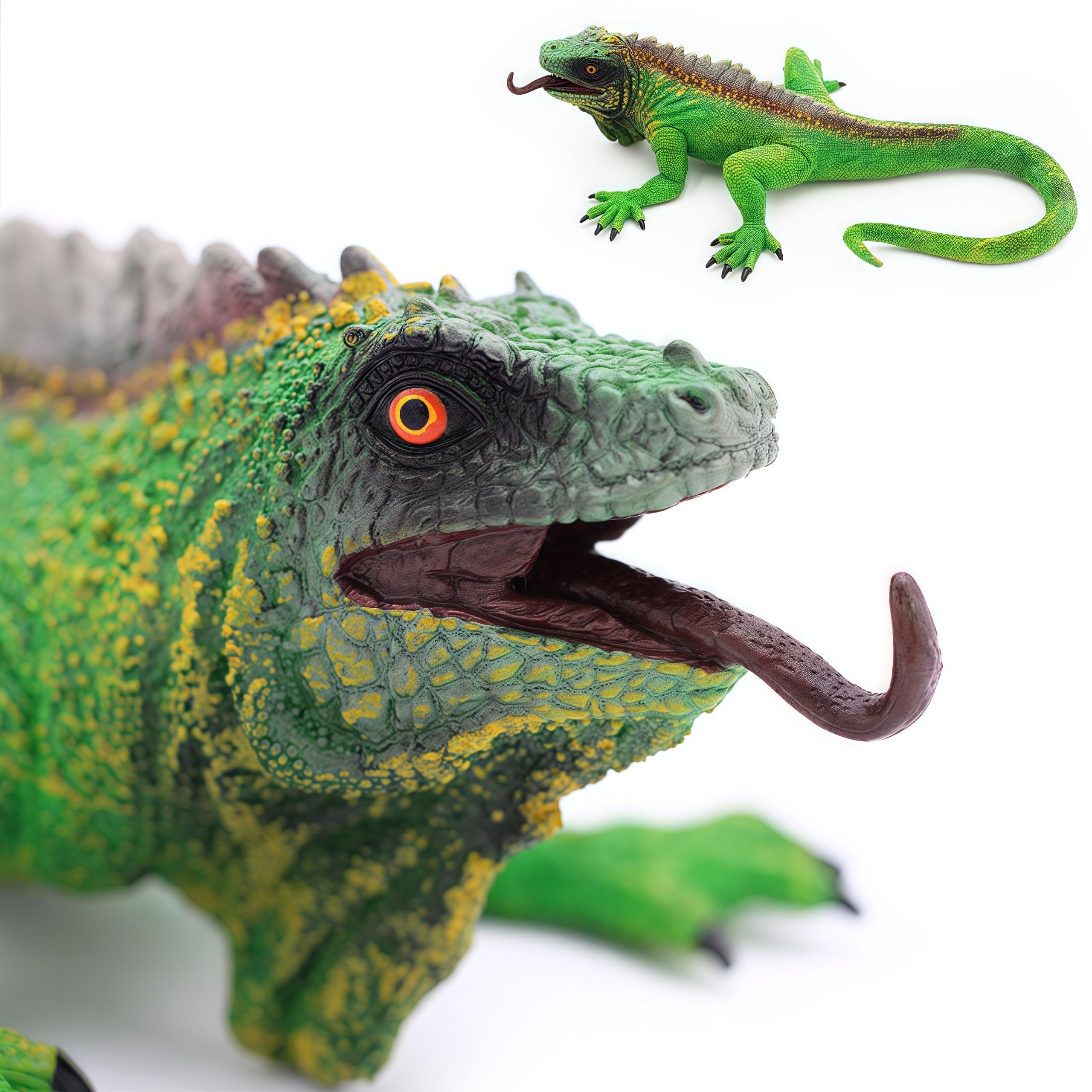 Gemini&Genius 11" Realistic Bearded Dragon Figurine – Hand-Painted Lizard Toy for Collectors, Pranks, and Display