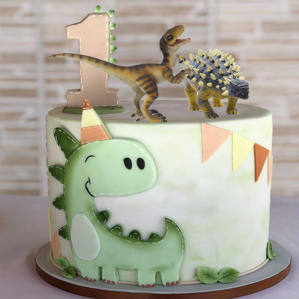 Gemini&Genius Ankylosaurus and Velociraptor Dinosaur Toys – Realistic Hand-Painted Moving Jaw Action Figures for Kids