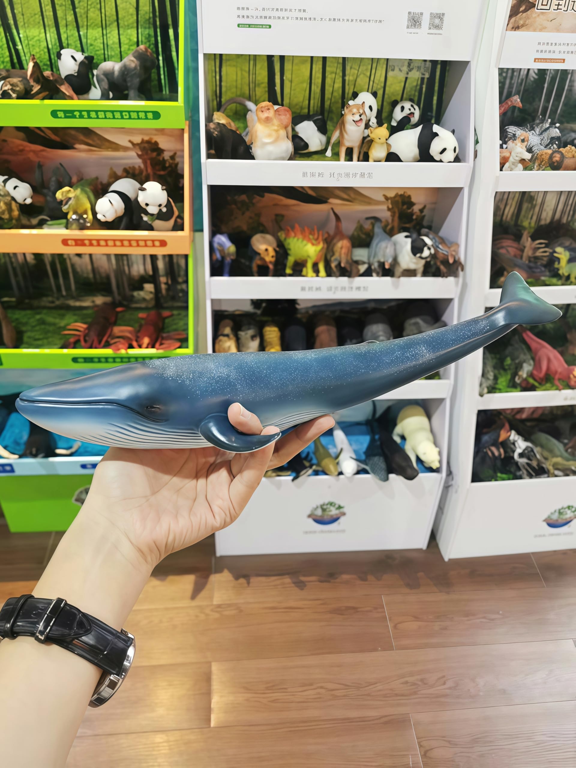 Gemini&Genius Blue Whale Action Figure – Realistic Hand-Painted Soft PVC Ocean Toy for Kids & Collectors