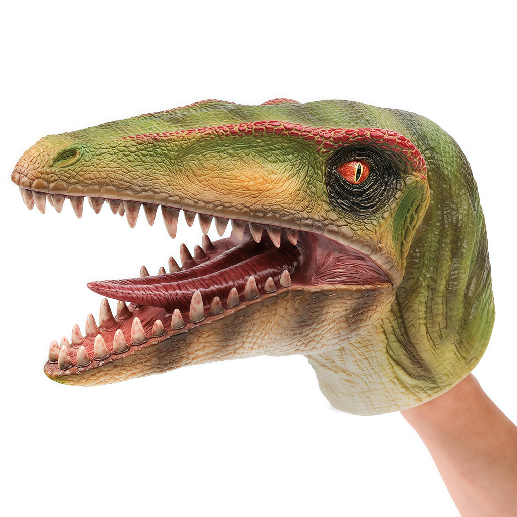 Gemini&Genius Compsognathus Dinosaur Hand Puppet – Soft Rubber Realistic Hand Puppet for Kids