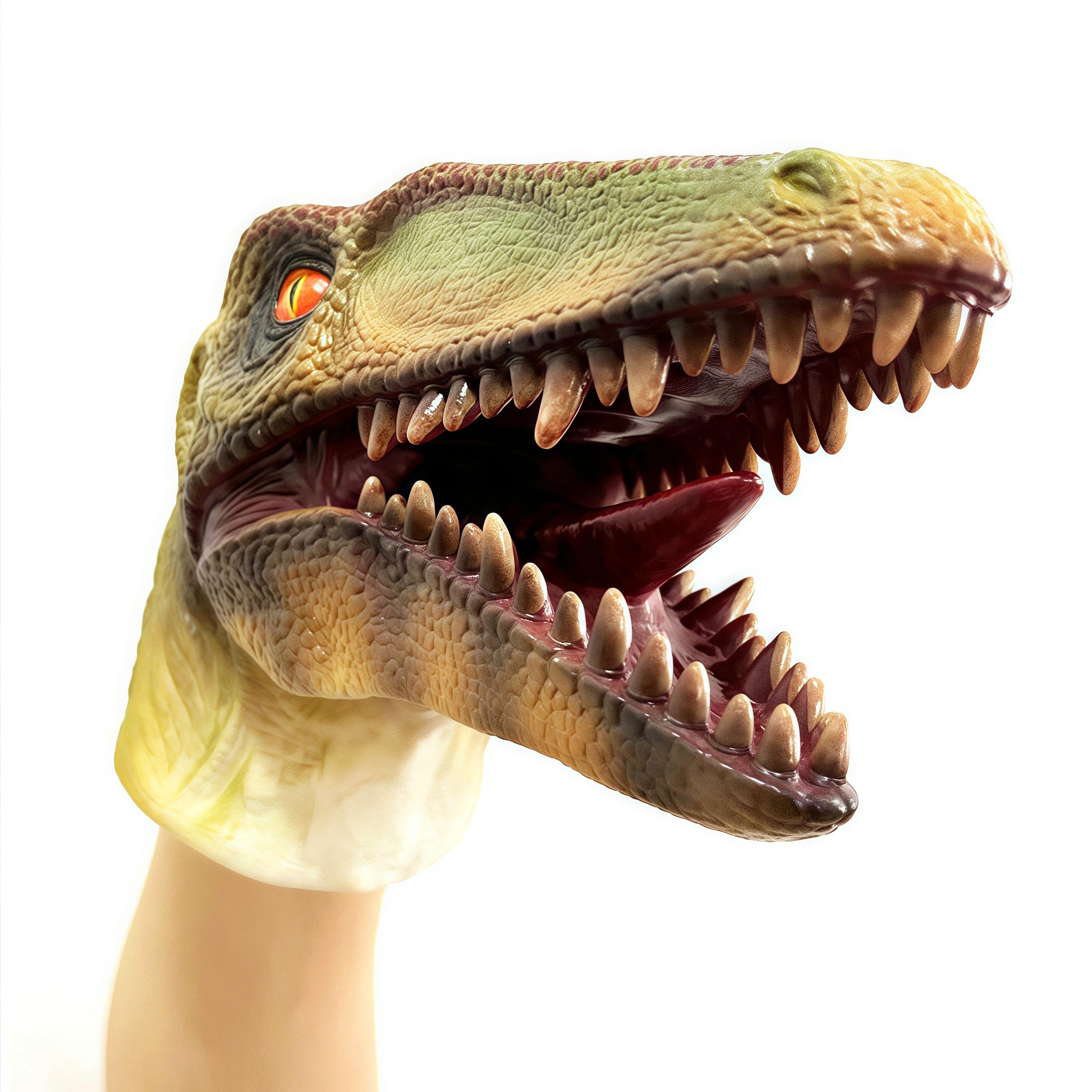 Gemini&Genius Compsognathus Dinosaur Hand Puppet – Soft Rubber Realistic Hand Puppet for Kids