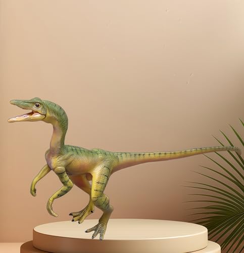 Gemini&Genius Compsognathus Dinosaur Toy Set (2-Pack) – Hand-Painted Figurines with Moveable Jaw