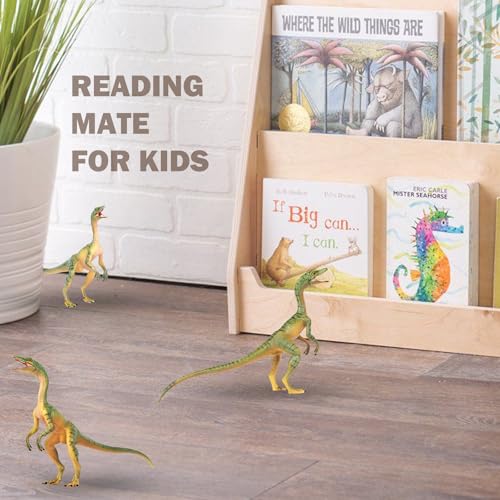 Gemini&Genius Compsognathus Dinosaur Toy Set (2-Pack) – Hand-Painted Figurines with Moveable Jaw