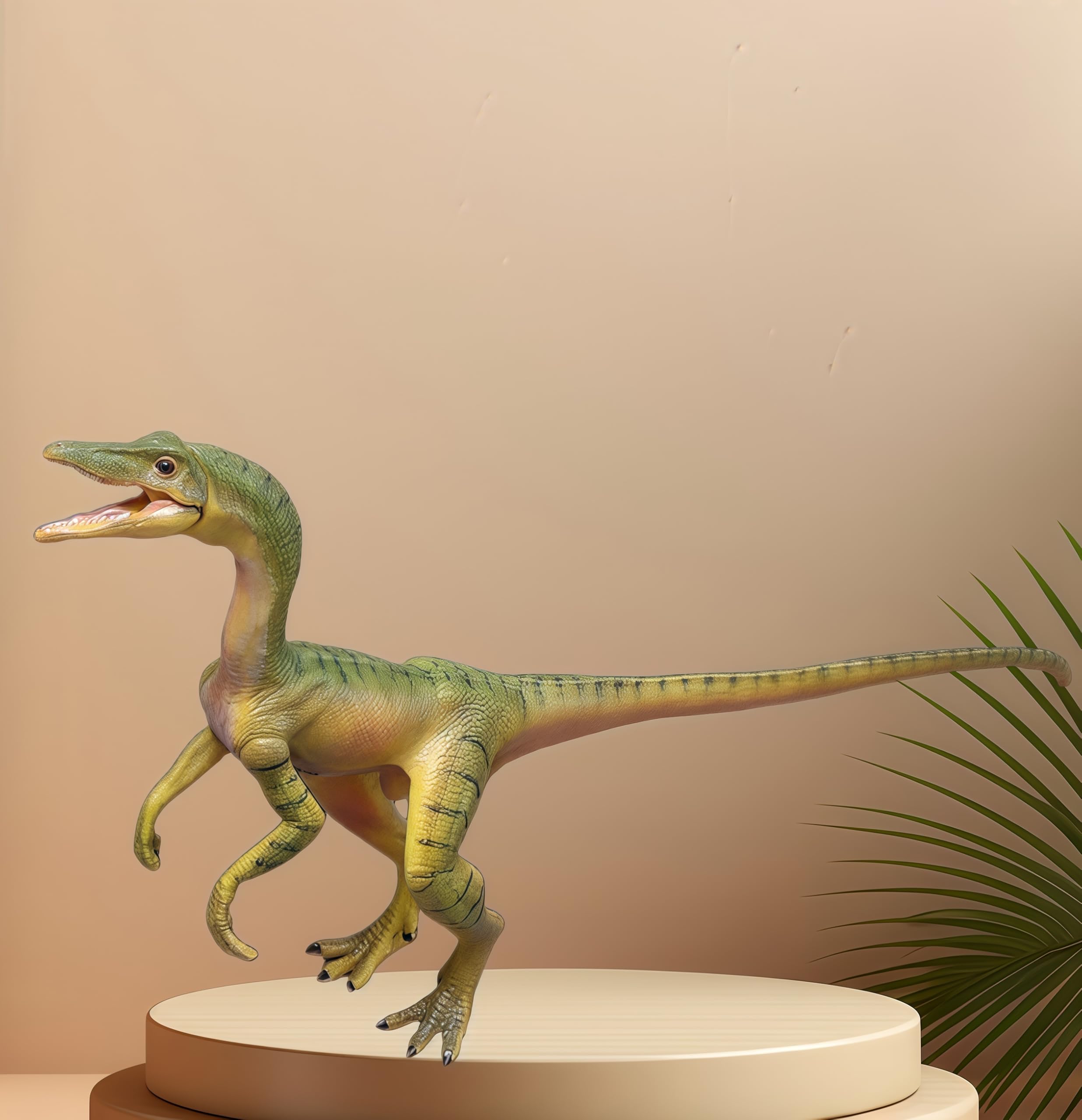 Gemini&Genius Compsognathus Dinosaur Toy Set (2-Pack) – Hand-Painted Figurines with Moveable Jaw