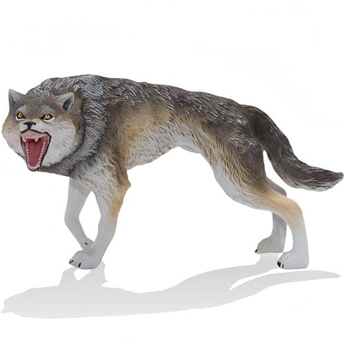 Gemini&Genius Dire Wolf Action Figure – Realistic Prehistoric Toy for Kids, 6-10 inches, Eco-Friendly