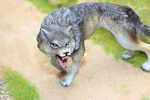Gemini&Genius Dire Wolf Action Figure – Realistic Prehistoric Toy for Kids, 6-10 inches, Eco-Friendly