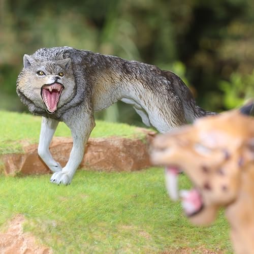 Gemini&Genius Dire Wolf Action Figure – Realistic Prehistoric Toy for Kids, 6-10 inches, Eco-Friendly