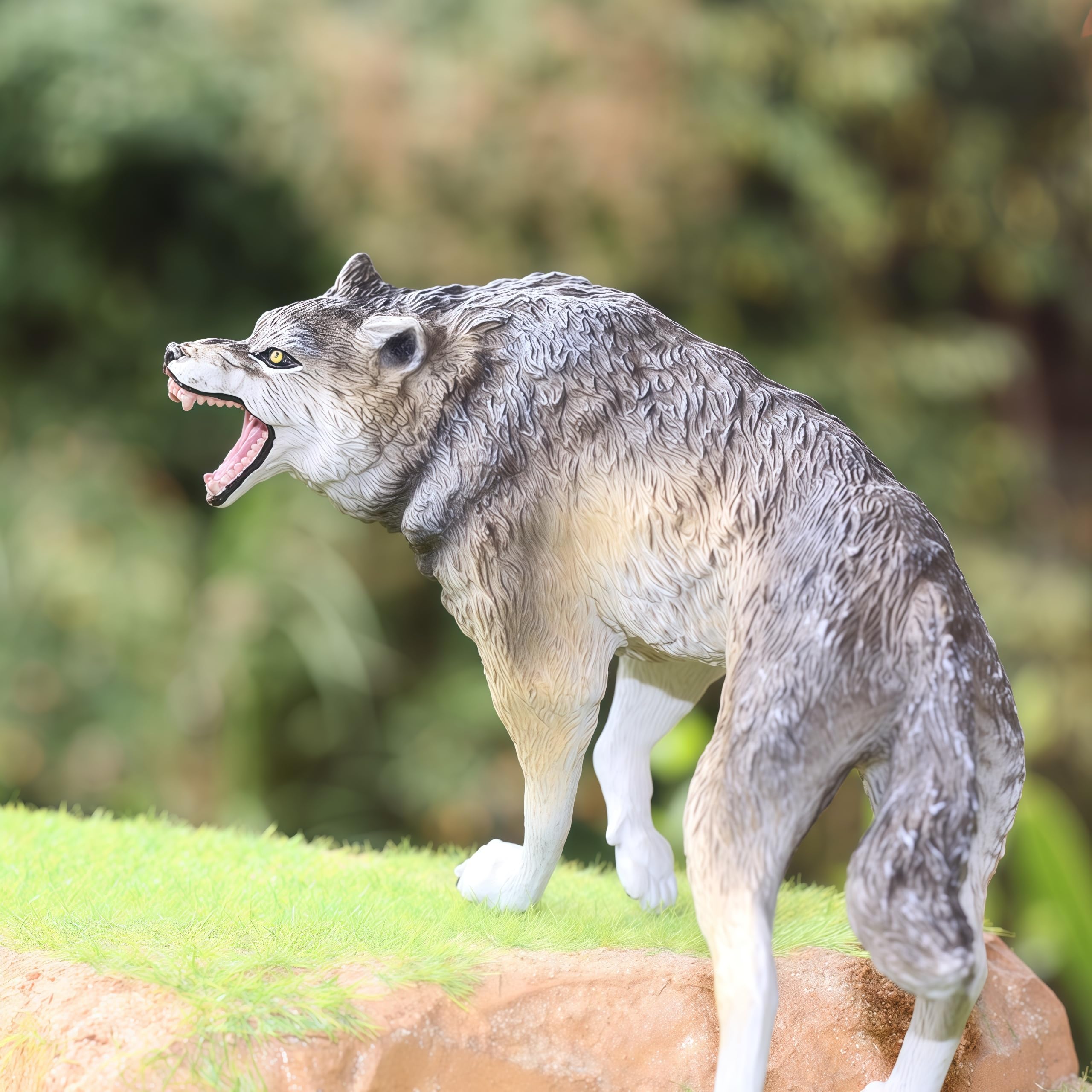 Gemini&Genius Dire Wolf Action Figure – Realistic Prehistoric Toy for Kids, 6-10 inches, Eco-Friendly