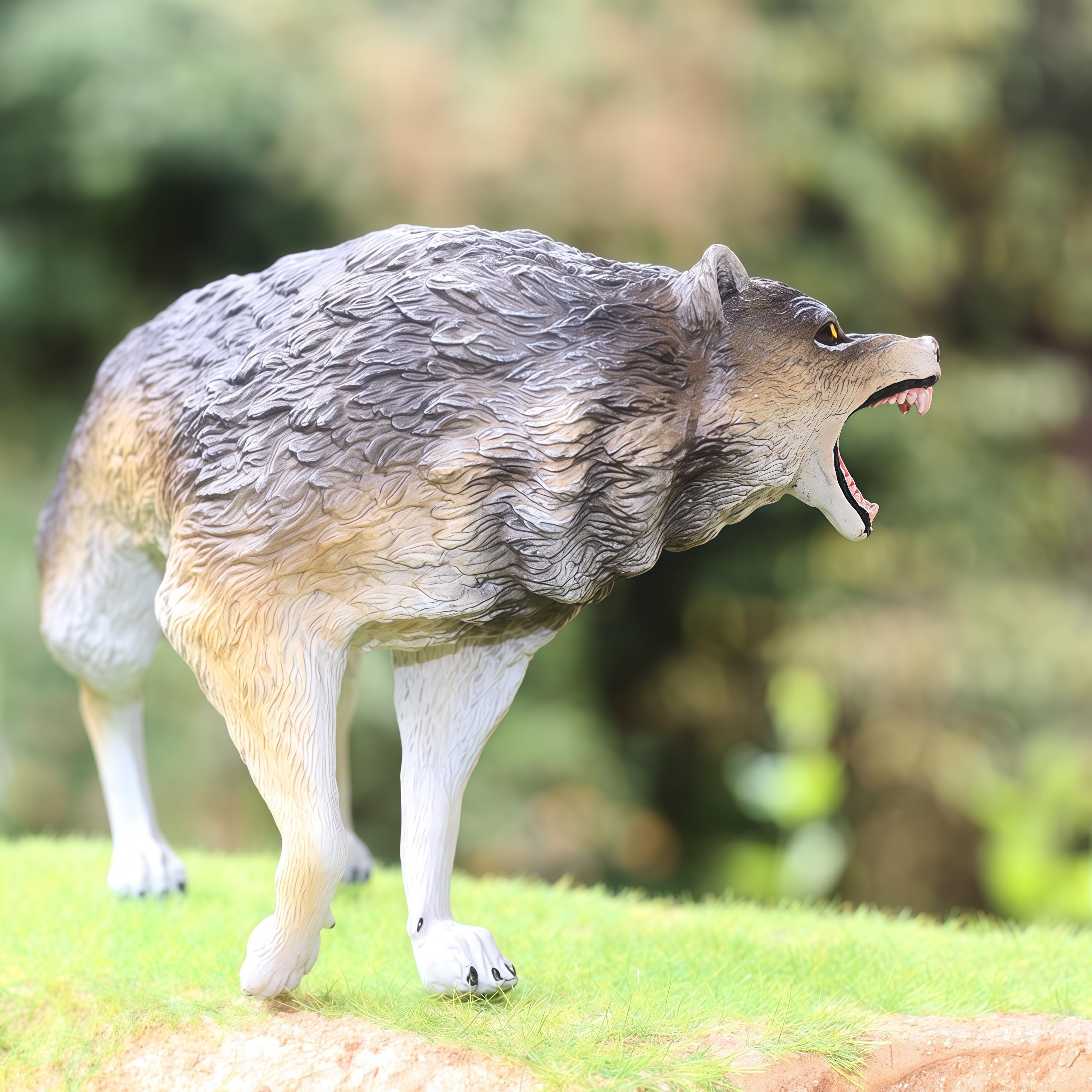 Gemini&Genius Dire Wolf Action Figure – Realistic Prehistoric Toy for Kids, 6-10 inches, Eco-Friendly