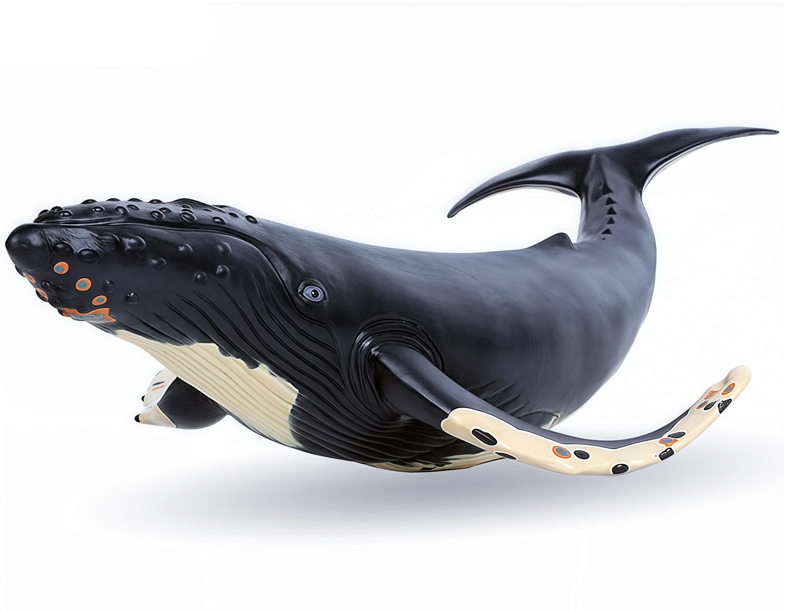 Gemini&Genius Humpback Whale Action Figure – Soft Rubber Orca Toy for Bath, Beach, and Cake Decor