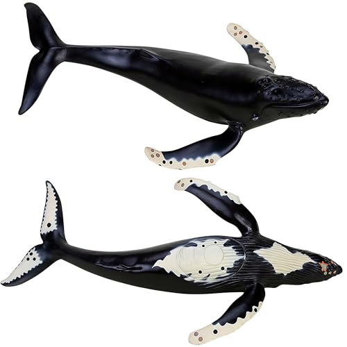 Gemini&Genius Humpback Whale Action Figure – Soft Rubber Orca Toy for Bath, Beach, and Cake Decor