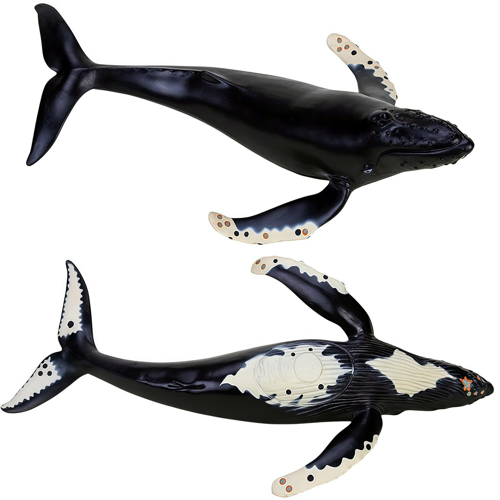 Gemini&Genius Humpback Whale Action Figure – Soft Rubber Orca Toy for Bath, Beach, and Cake Decor
