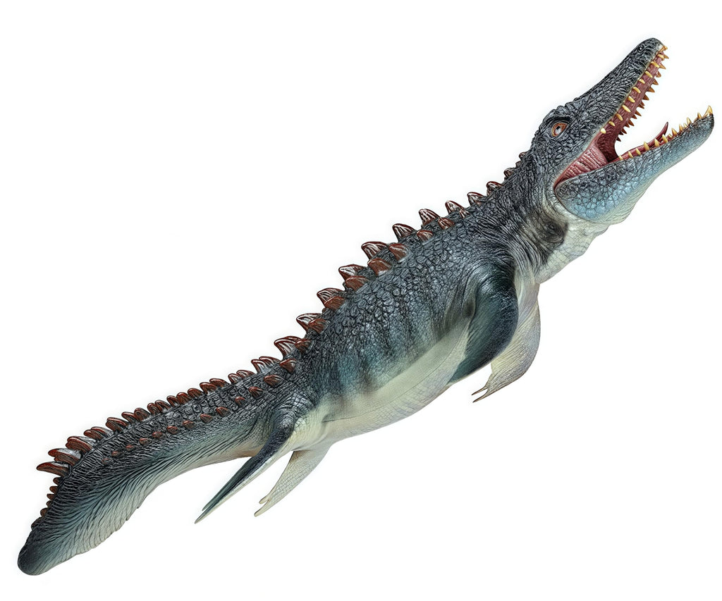 Gemini&Genius Mosasaurus Dinosaur Toy 13.4" Realistic Figure with Movable Jaw - Sea Monster Model for Display, Cake Topper, Gift