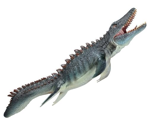 Gemini&Genius Mosasaurus Dinosaur Toy 13.4" Realistic Figure with Movable Jaw - Sea Monster Model for Display, Cake Topper, Gift