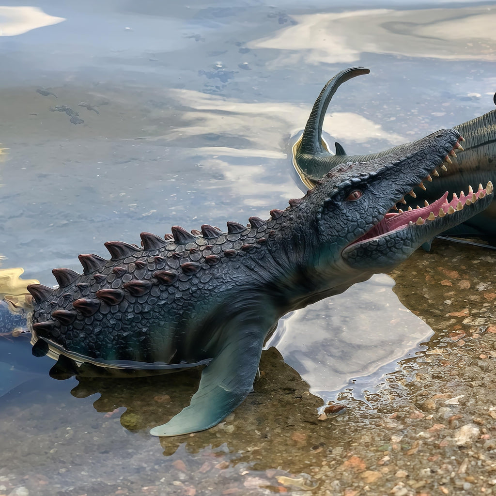Gemini&Genius Mosasaurus Dinosaur Toy 13.4" Realistic Figure with Movable Jaw - Sea Monster Model for Display, Cake Topper, Gift