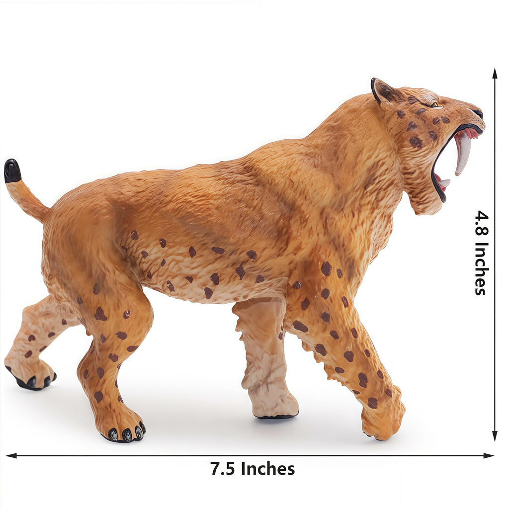 Gemini&Genius Saber-Toothed Tiger Action Figure – Smilodon Toy for Kids