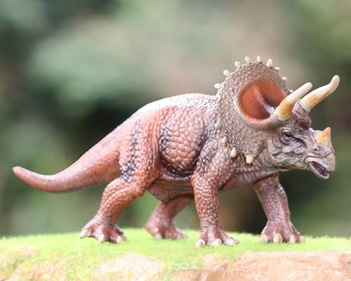 Gemini&Genius Triceratops Action Figure – Hand-Painted Dinosaur Toy in Durable ABS Plastic