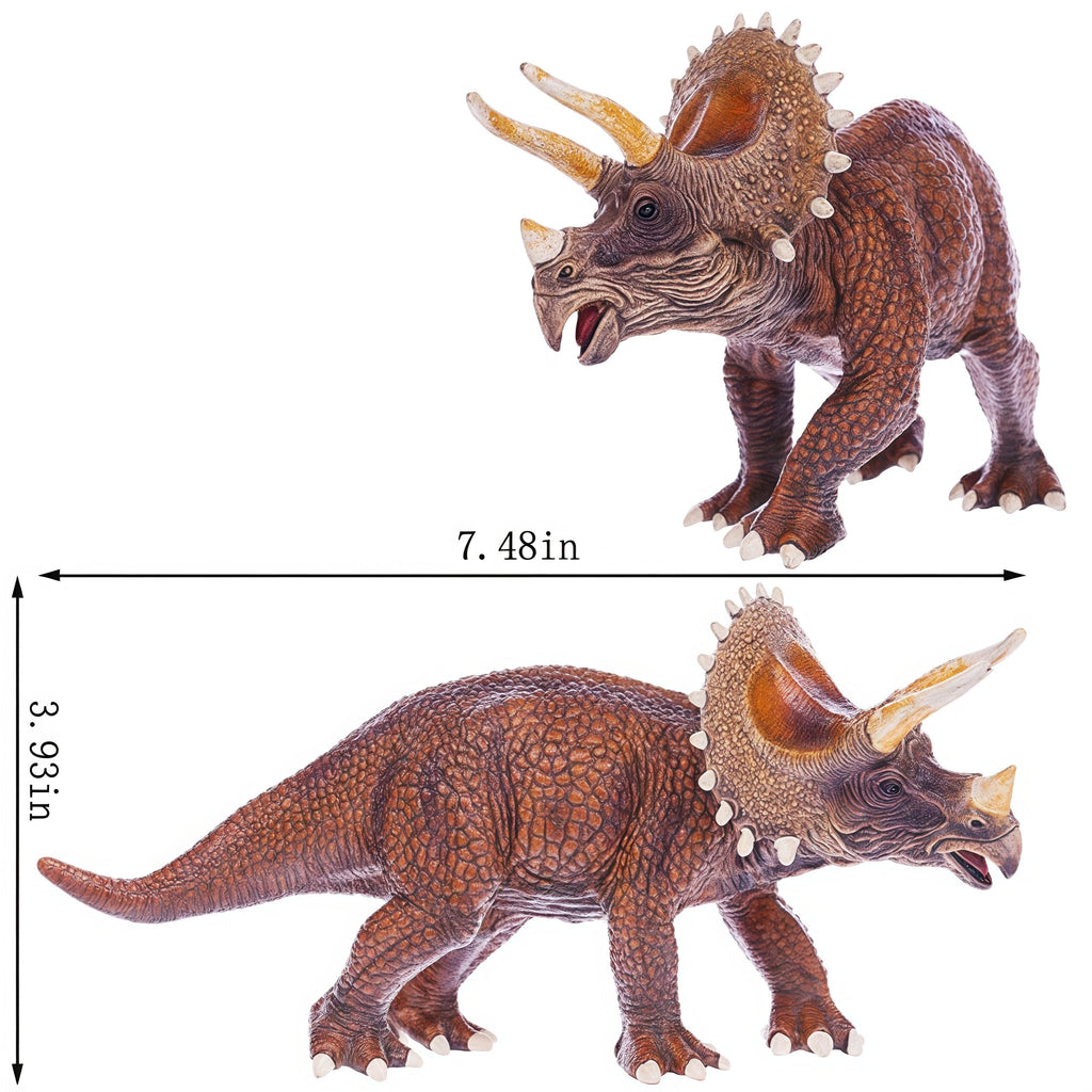 Gemini&Genius Triceratops Action Figure – Hand-Painted Dinosaur Toy in Durable ABS Plastic
