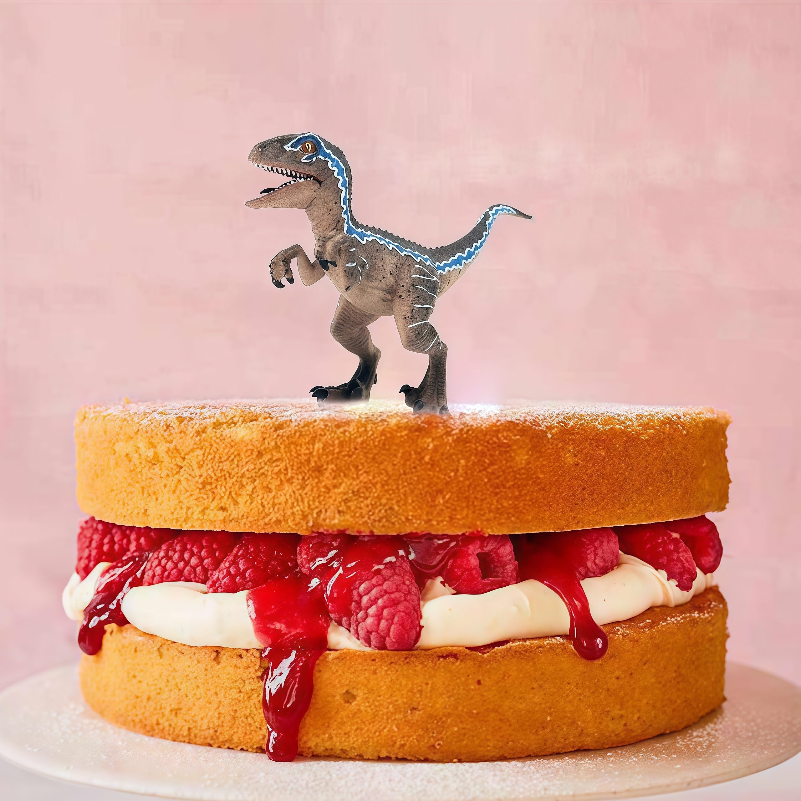 Gemini&Genius Velociraptor Action Figure with Movable Jaw and Hands – Dinosaur Toy for Kids, Cake Topper, Collectible