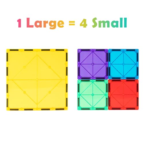Gemmicc 6-Pack Large Magnetic Tiles (5.9") – Jumbo Base Plates for STEM Building, Compatible with Most Brands