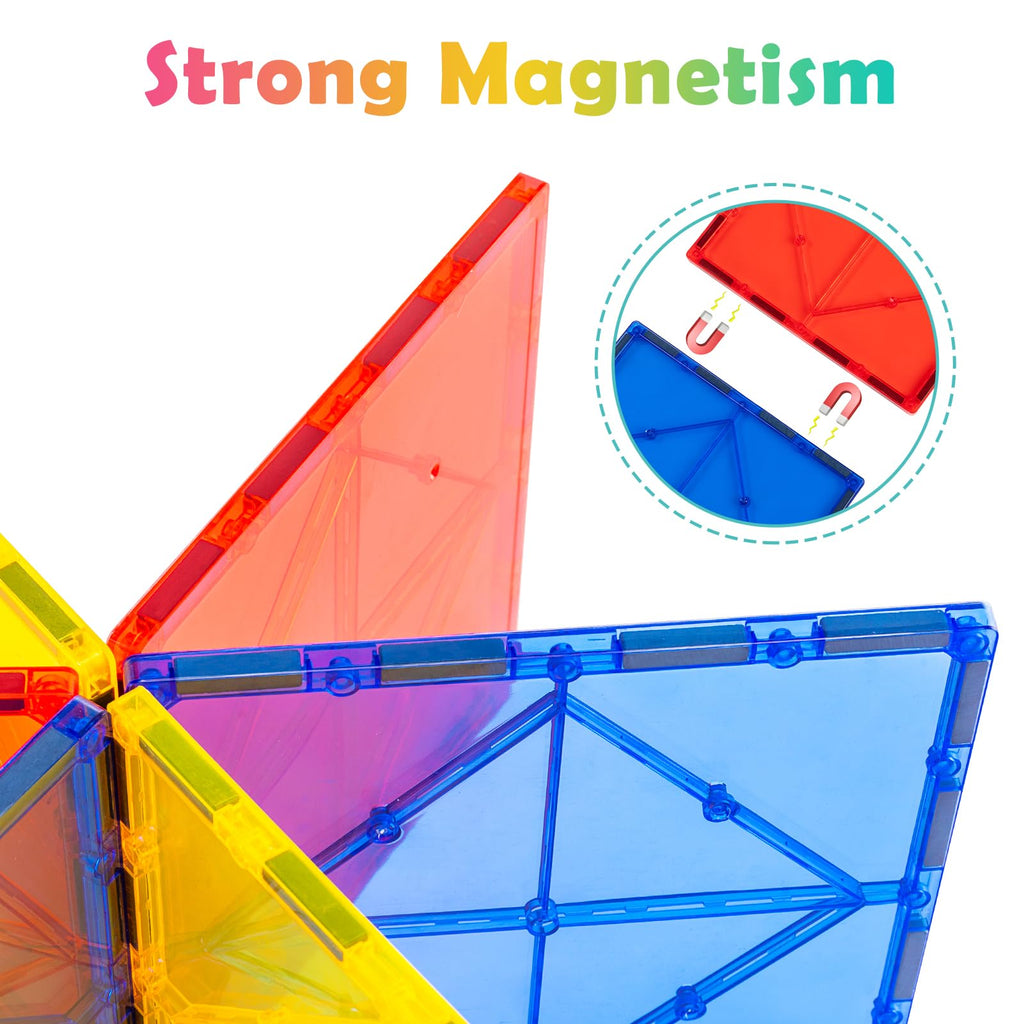 Gemmicc 6-Pack Large Magnetic Tiles (5.9") – Jumbo Base Plates for STEM Building, Compatible with Most Brands
