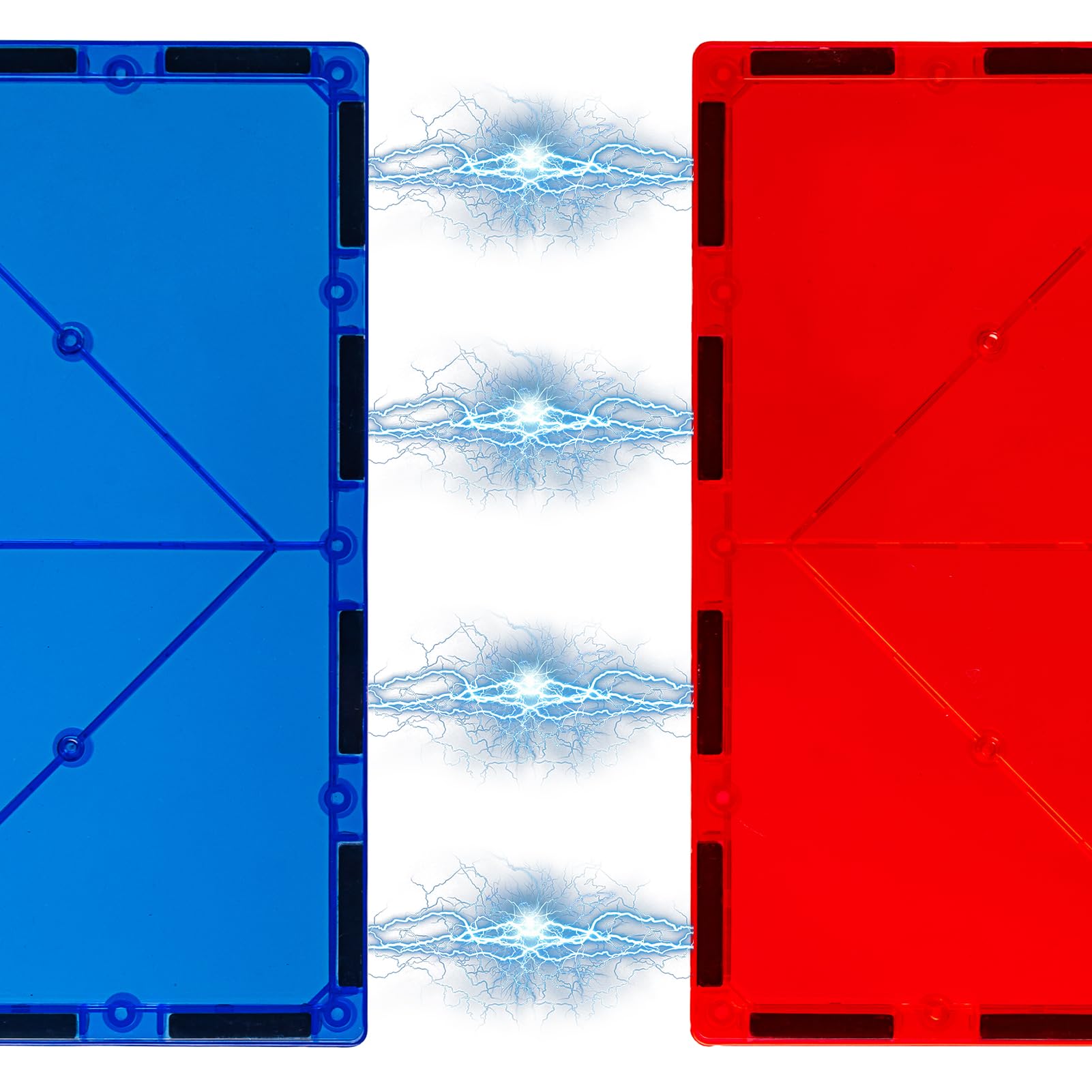 Gemmicc 6-Pack Large Magnetic Tiles (5.9") – Jumbo Base Plates for STEM Building, Compatible with Most Brands
