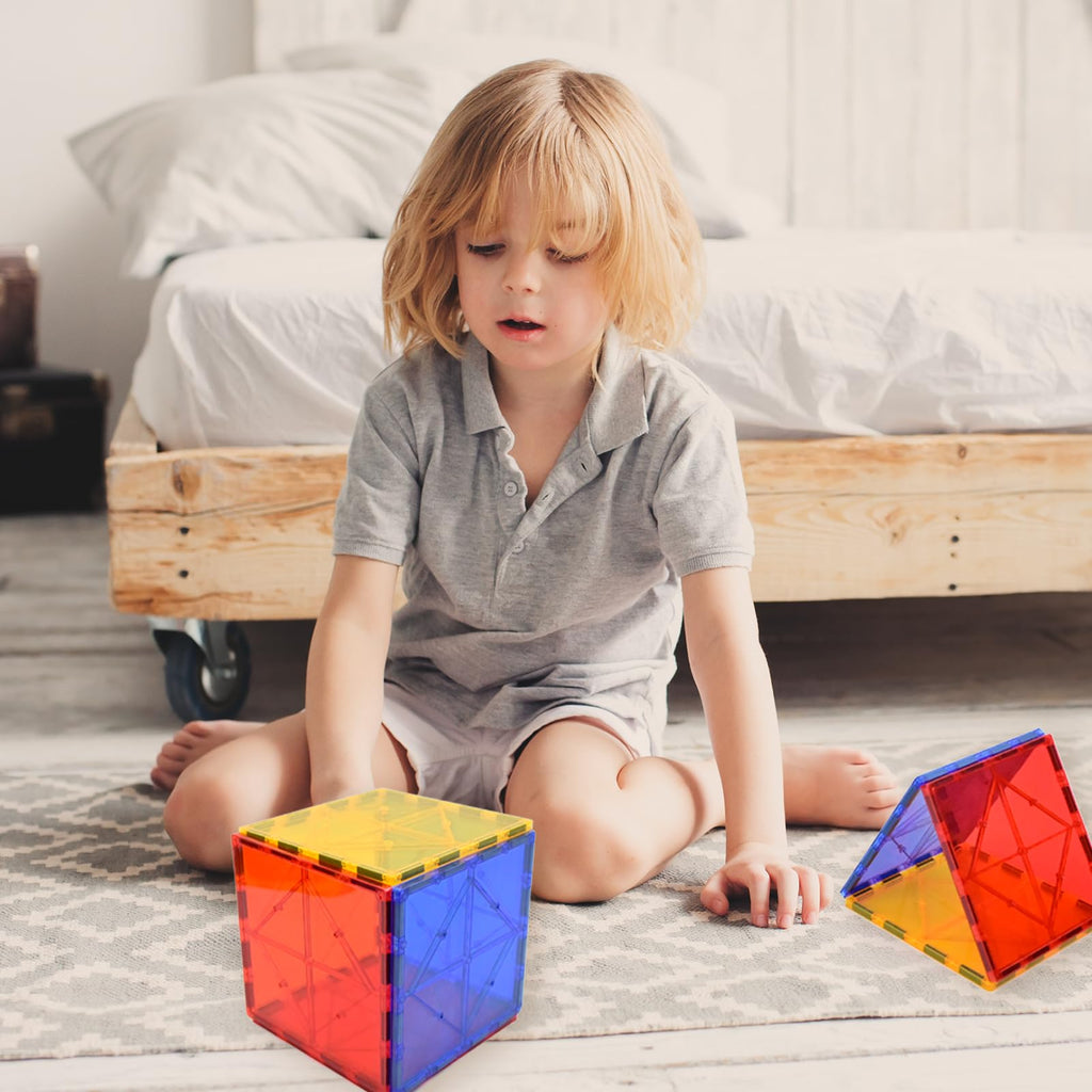 Gemmicc 6-Pack Large Magnetic Tiles (5.9") – Jumbo Base Plates for STEM Building, Compatible with Most Brands