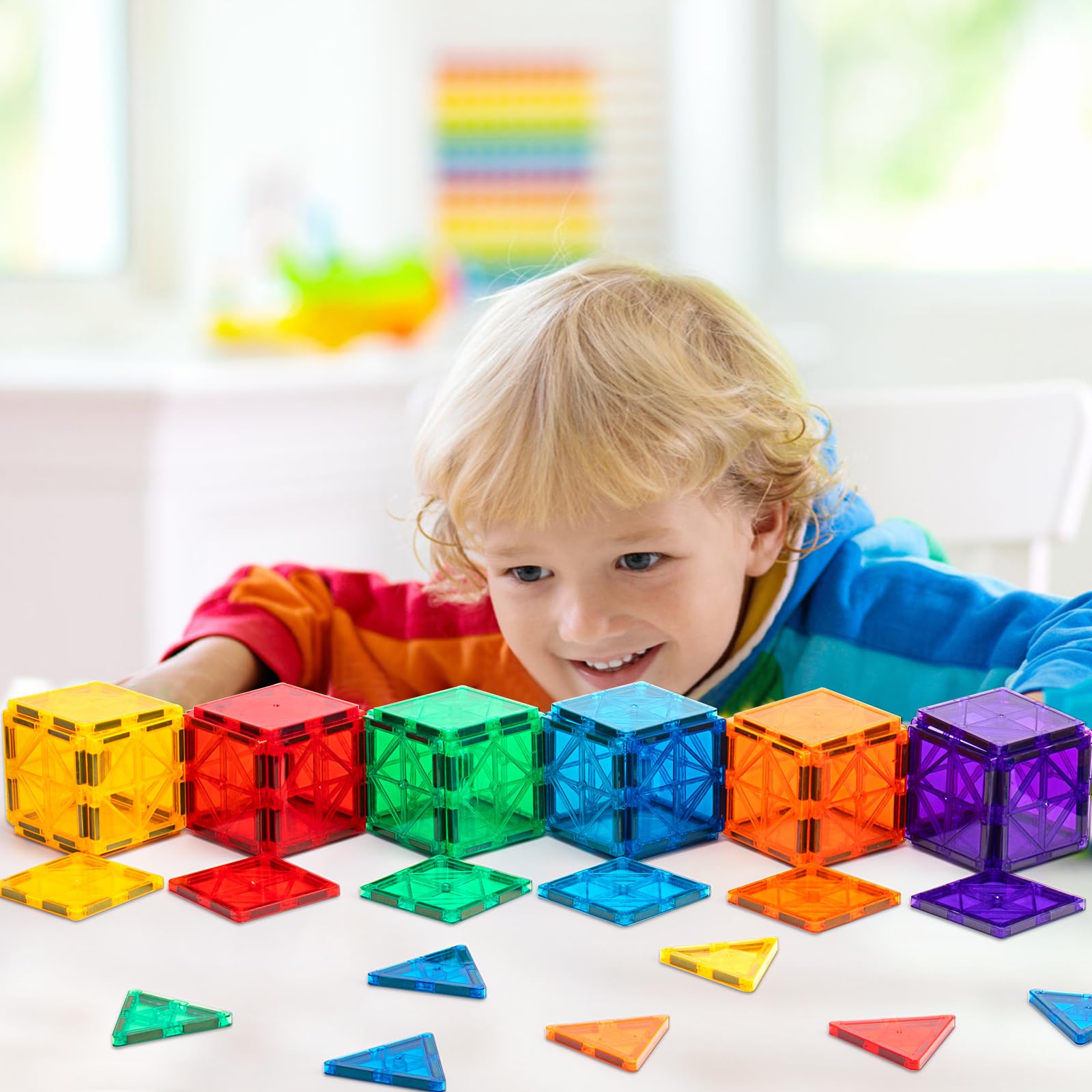 Gemmicc Magnetic Tiles 34-Piece Starter Set – STEM Building Blocks for Kids Aged 3-9